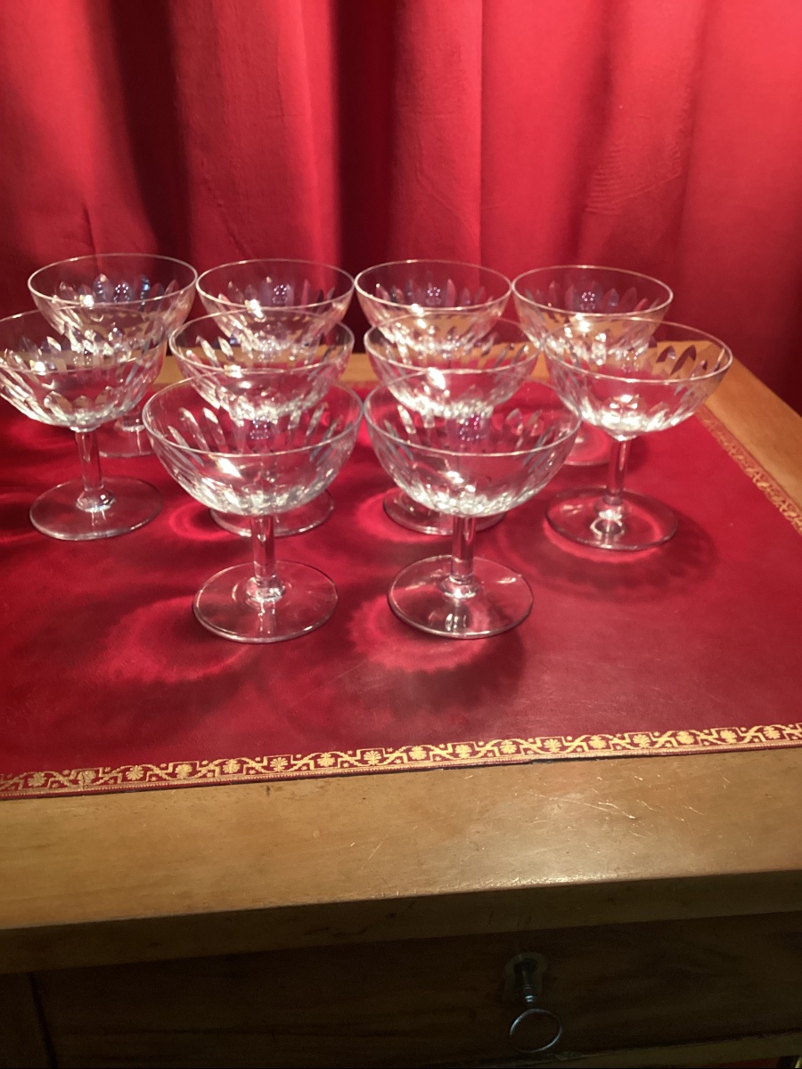 Baccarat, suite de 10 coupes à vin de champagne modèle Cassino-photo-4