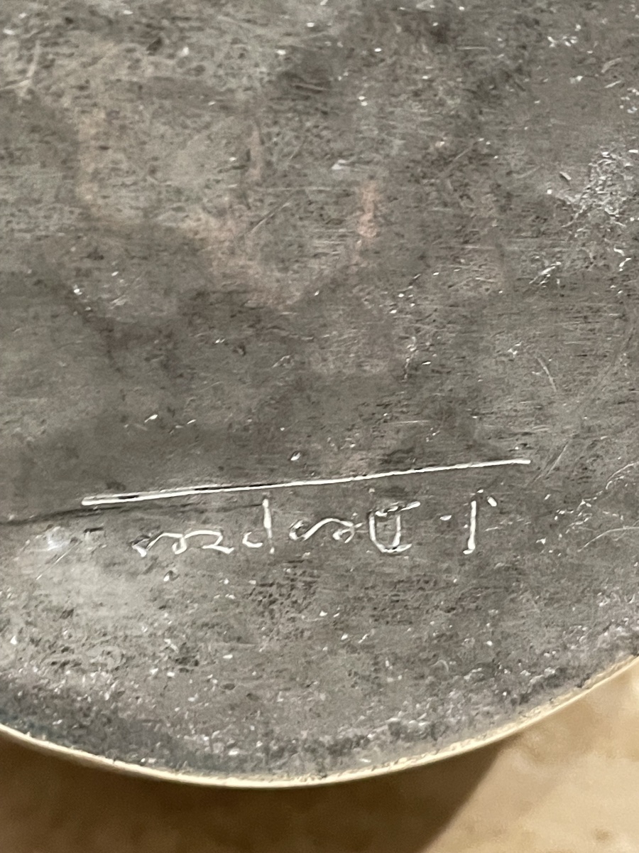 Jean Despres 2 pichets 19cm et 15cm en étain martelé et signé de l’Orfevre-photo-4