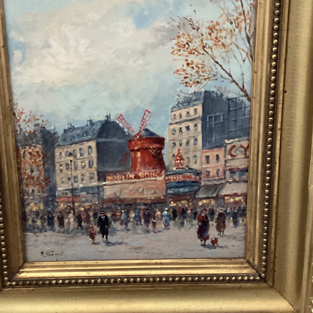 Le Moulin Rouge huile sur bois d’Armand Fouquet  né en 1904 -photo-3