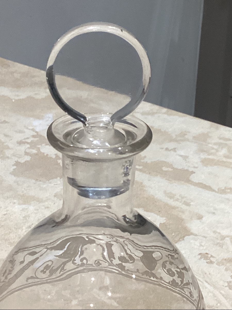 ,Baccarat paire de cristal gravé modèle Cygne avant 1938 période, à l’étiquette-photo-2