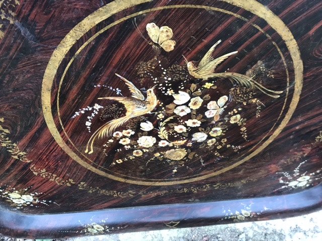 Tray In Painted Sheet XIXth-photo-2