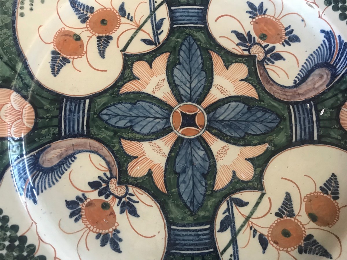 Delft Earthenware Dish XVIIIth Heart Decor 39 Cm-photo-6