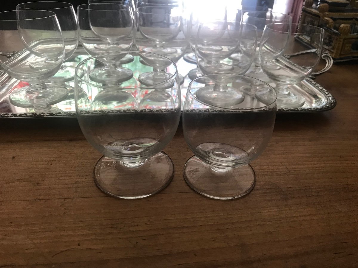 Part Of Art-deco Crystal Glasses Service Of 20 Pieces-photo-2