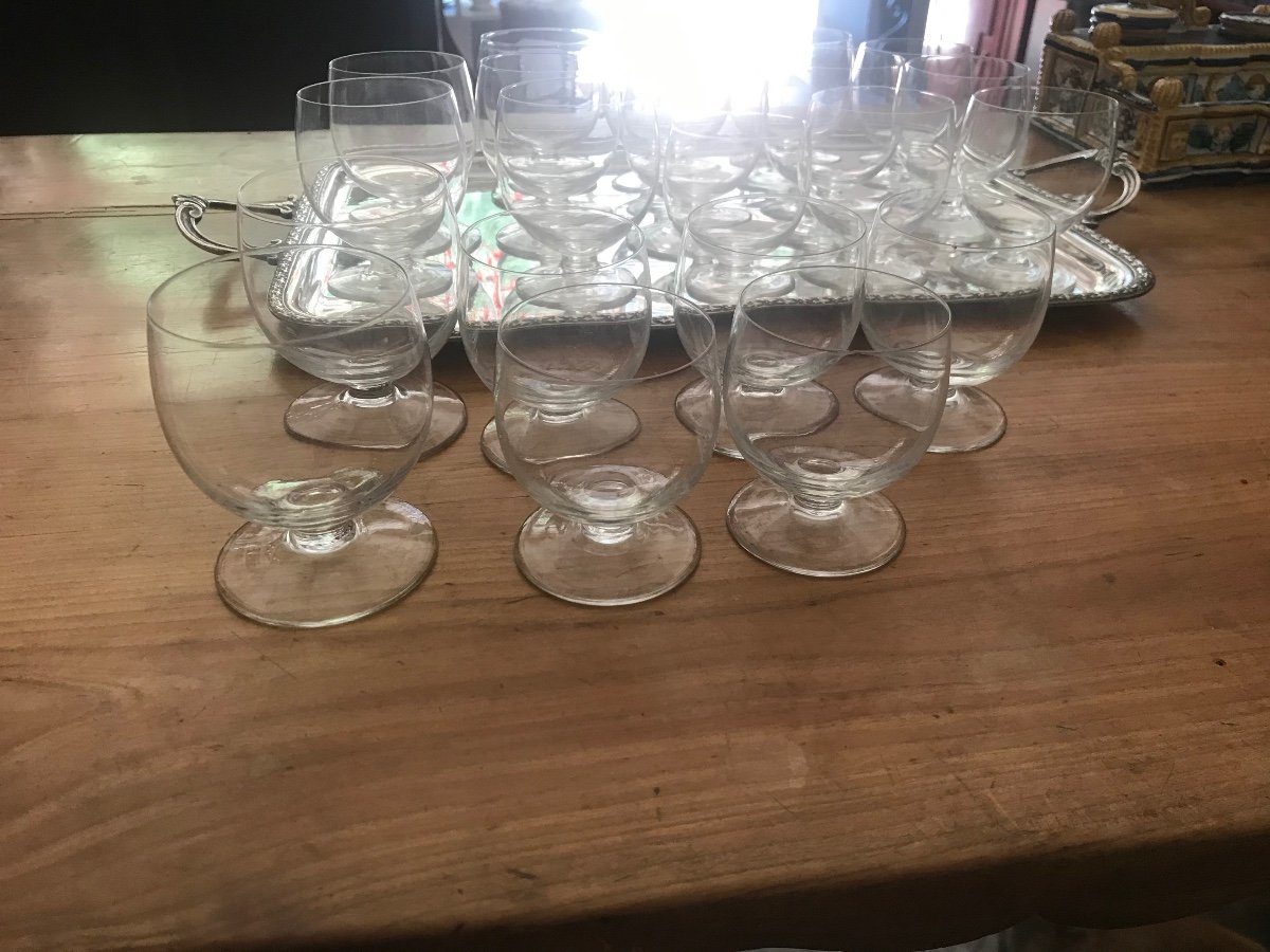 Part Of Art-deco Crystal Glasses Service Of 20 Pieces-photo-5