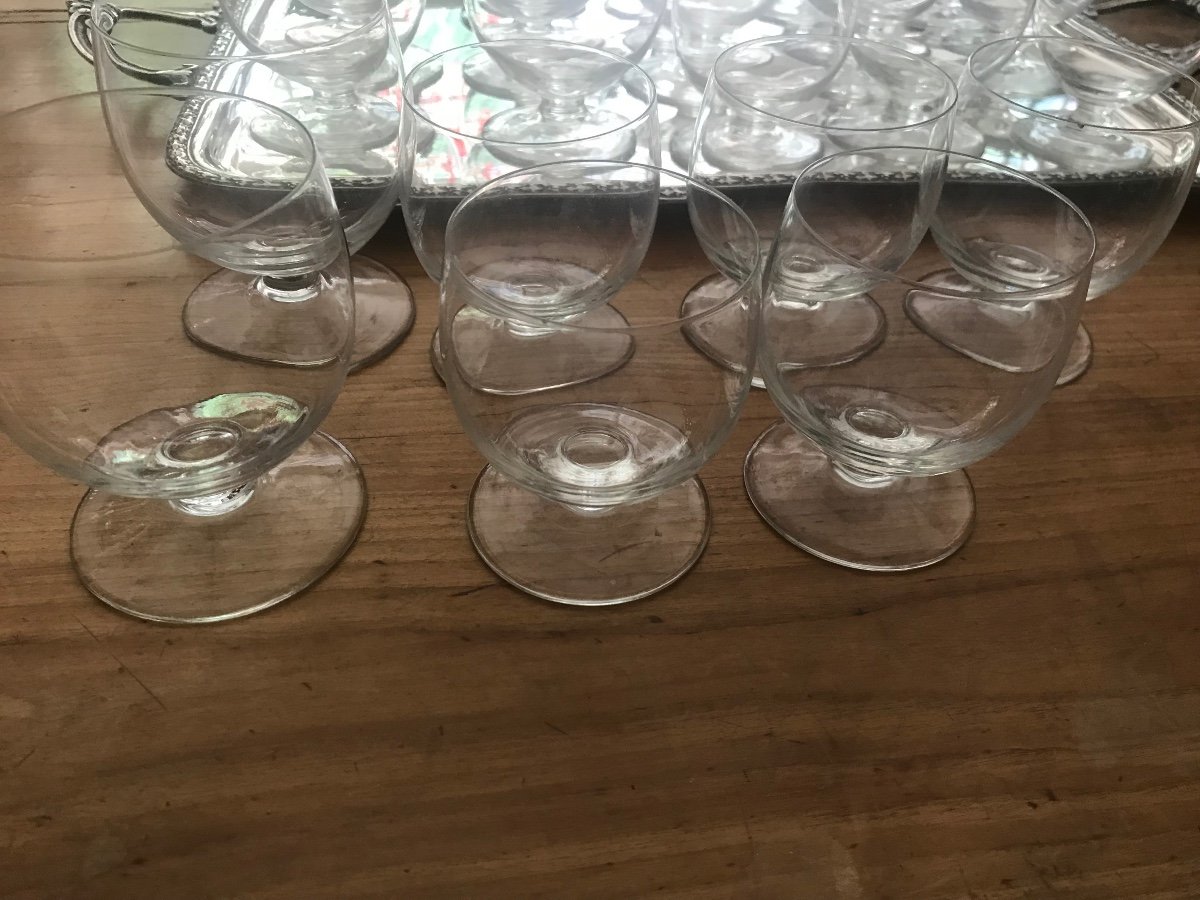 Part Of Art-deco Crystal Glasses Service Of 20 Pieces-photo-8