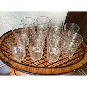 Baccarat Suite Of 11 Cups Without Water Foot, Form « bohème « n°3 Model Nancy