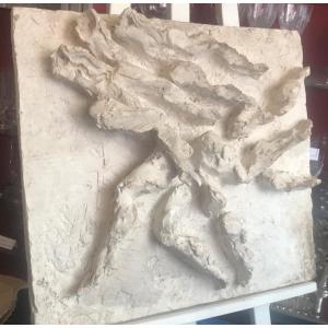 Rare Original Plaster, Bas Relief Dated 1958 And Signed Jeanclos (1933-1997)