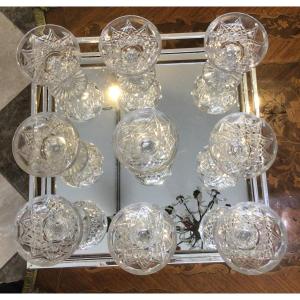 Saint Louis Set Of 8 Unsigned Cut Crystal Cups 