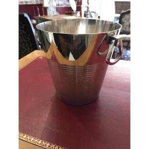 Art Deco Champagne Bucket By The Silversmith Stmedard, Signed.