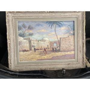 Orientalist, Oil On Canvas, *the Goat Herder In The Medina*, Signed A. Fouquet