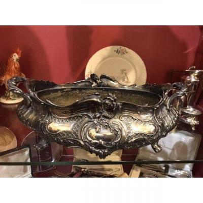 Large Napoleon III Planter In Silver Bronze