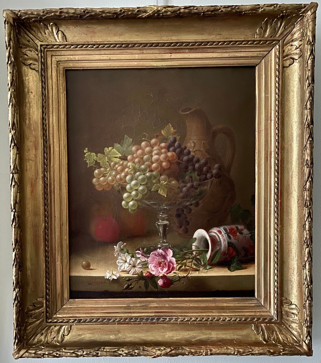 Eugénie Salanson (1836-1912) , Nature Morte Aux Raisins  -photo-2