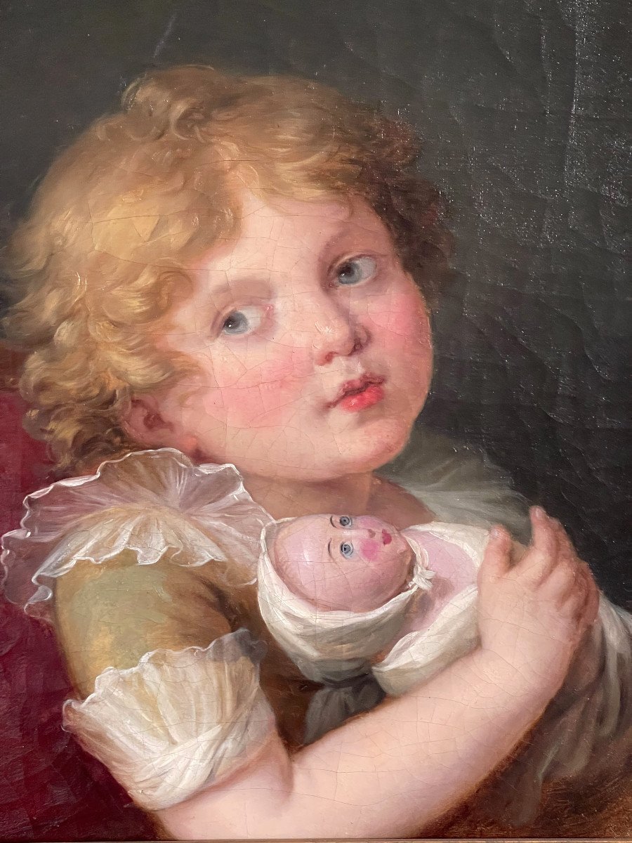 Portrait d'Une Fillette Avec Sa Poupée, circa 1800