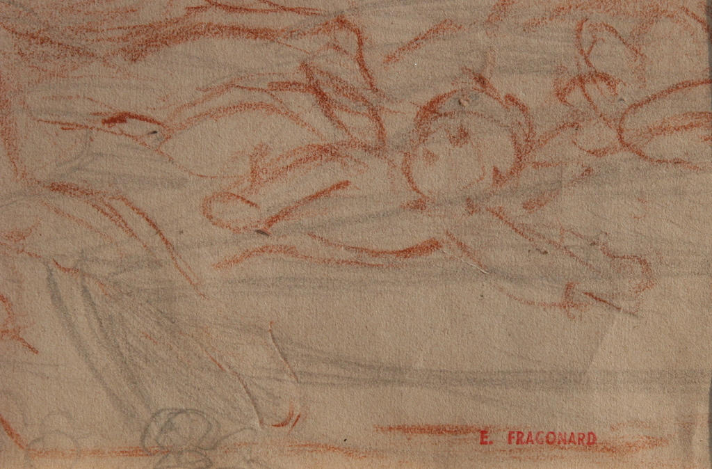 Alexandre Evariste Fragonard, Etude De Nageuses Avec Putti-photo-3