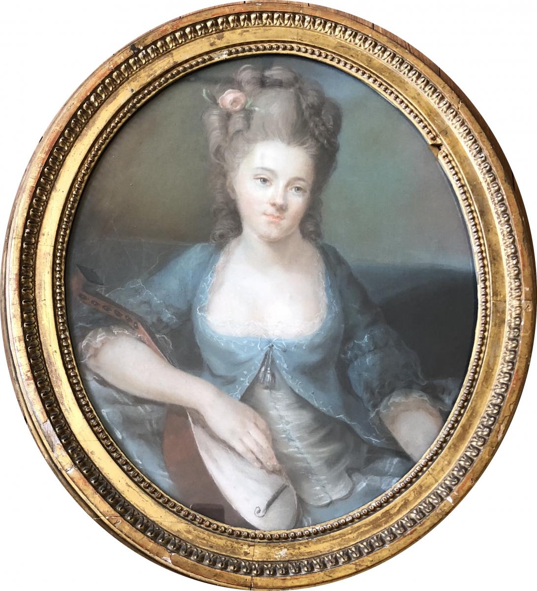 Portrait De Jeune Femme à La Mandoline