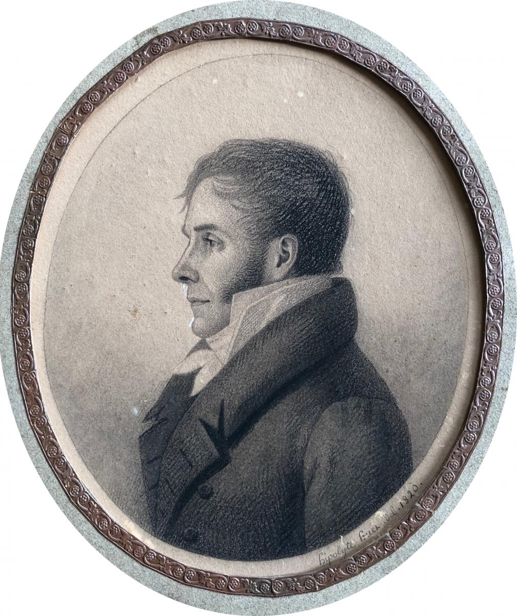 Hipolyte Huet Portrait Of Man 1820