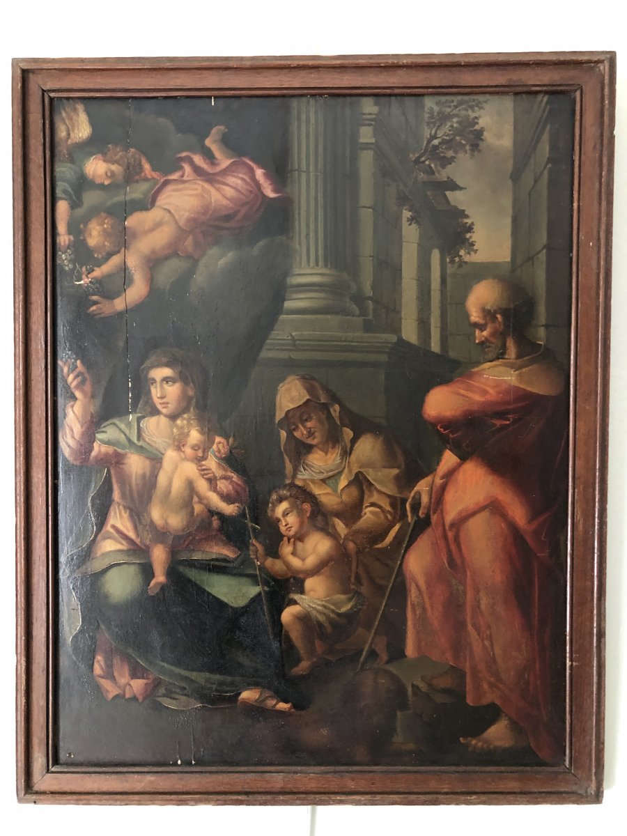 Sainte Famille,  Ecole Italienne XVIIème Siècle