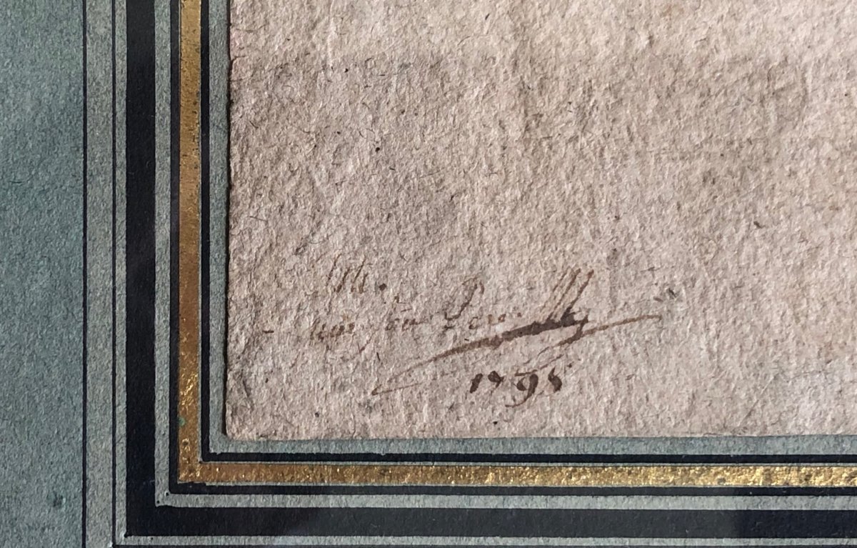 Portrait De Petite Fille, Dessin Fin XVIIIème Siècle -photo-3