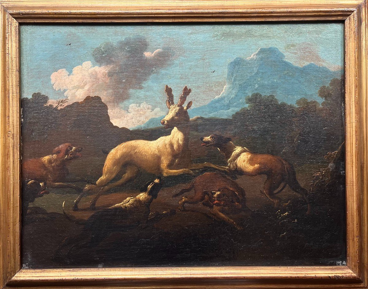 Three Hunting Scenes - Northern Italy Around 1800-photo-3