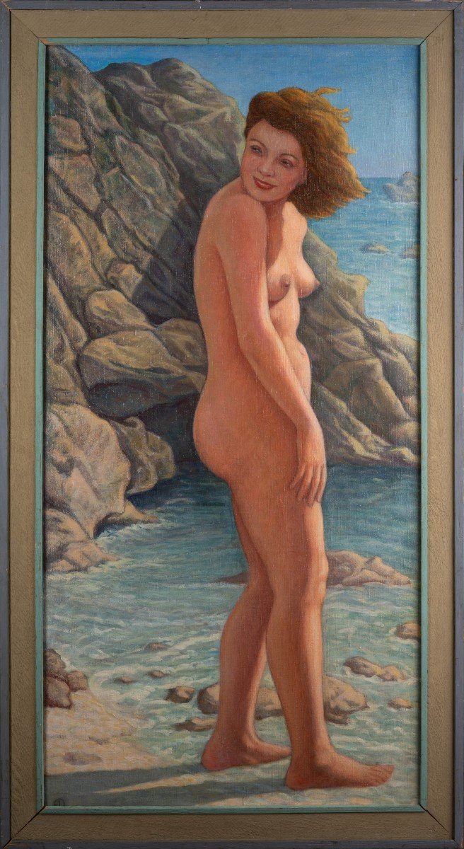 Edouard Dumoulin (1898 - 1973) Nude In The Rocks
