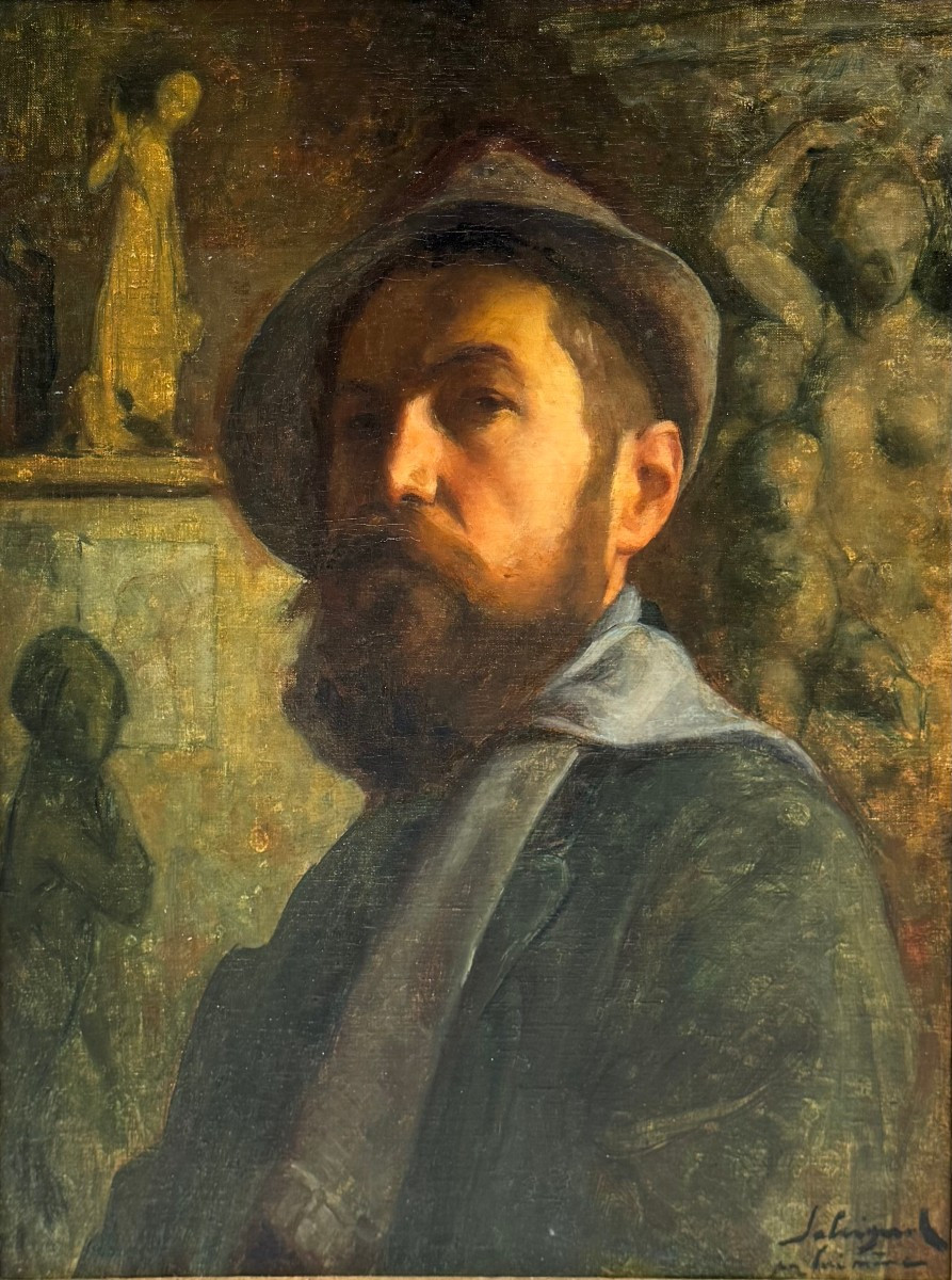 Alfred Savignol - Self-portrait In The Sculpture Studio