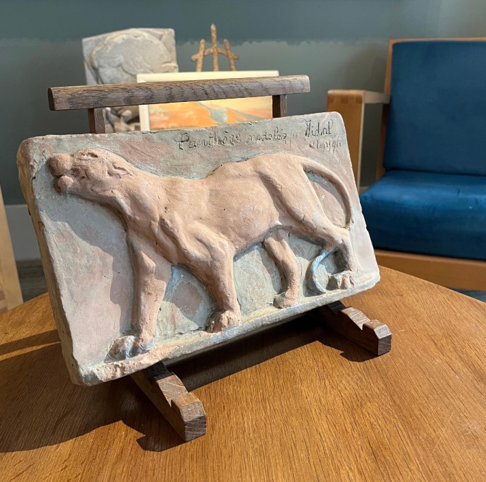 Louis Vidal, Known As Vidal The Blind (1831-1892) - Leopard In Relief-photo-2