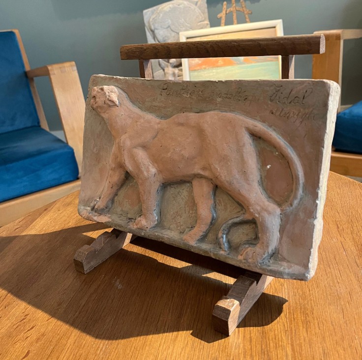 Louis Vidal, Known As Vidal The Blind (1831-1892) - Leopard In Relief-photo-3