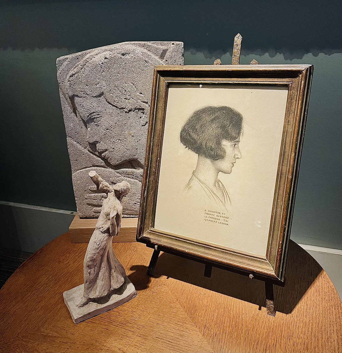 Georges Leroux (1877 - 1957) Portrait de femme de profil-photo-2