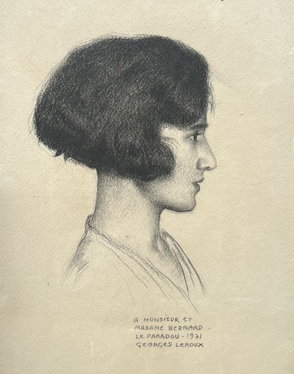 Georges Leroux (1877 - 1957) Portrait de femme de profil