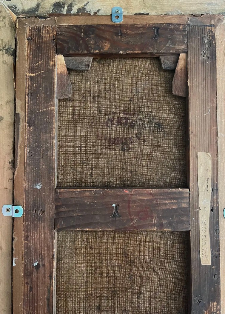 Pierre Andrieu (1821 - 1892) Tigre allongé-photo-1