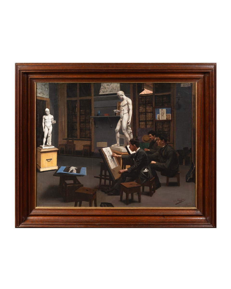 Albert François Larteau (1870 - 1949) - Drawing Course At The Julian Academy, 1888-photo-2