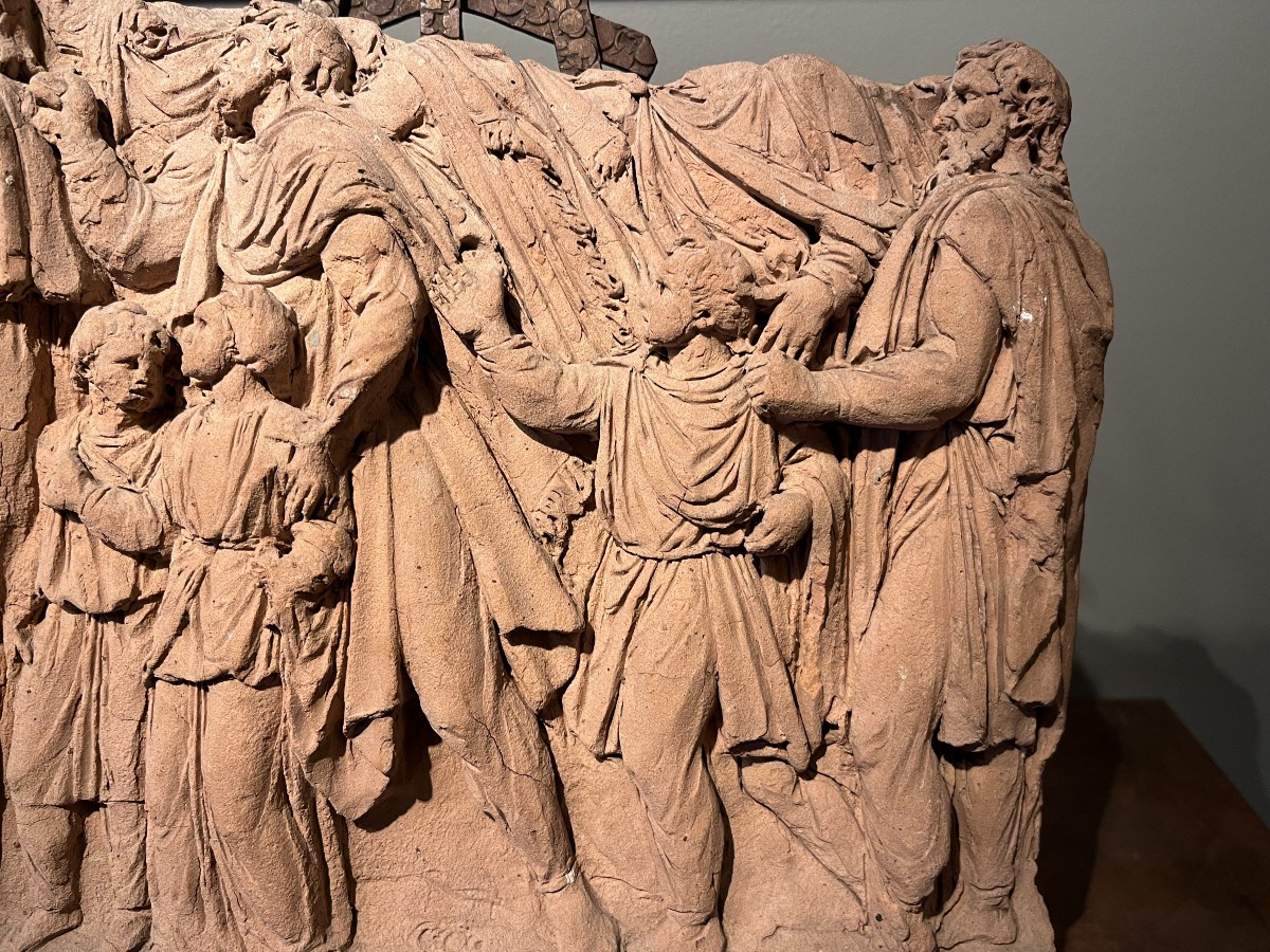 Scène antique en Bas Relief - 19e siècle-photo-3