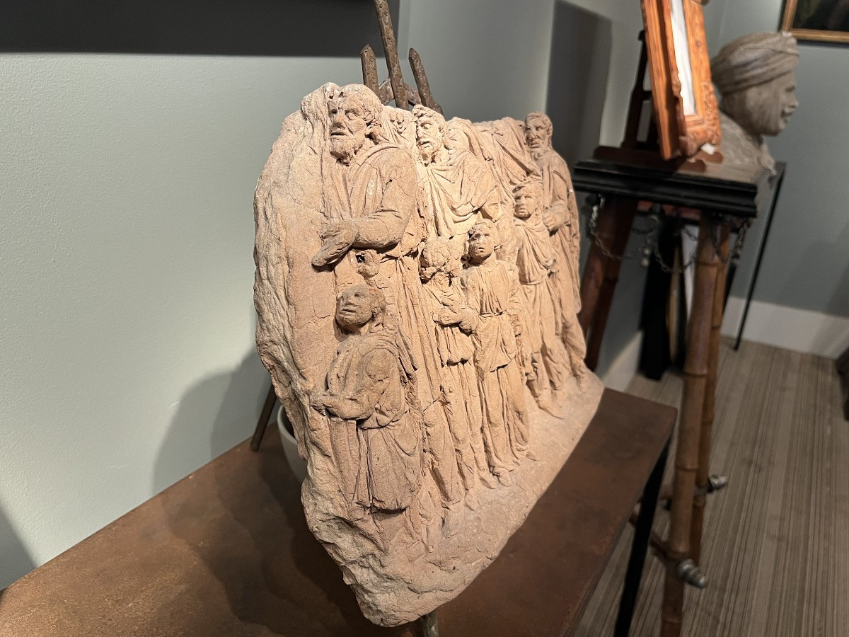 Scène antique en Bas Relief - 19e siècle-photo-4