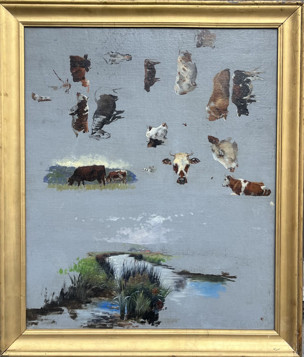 Study Of Cows, 18th-century School-photo-2