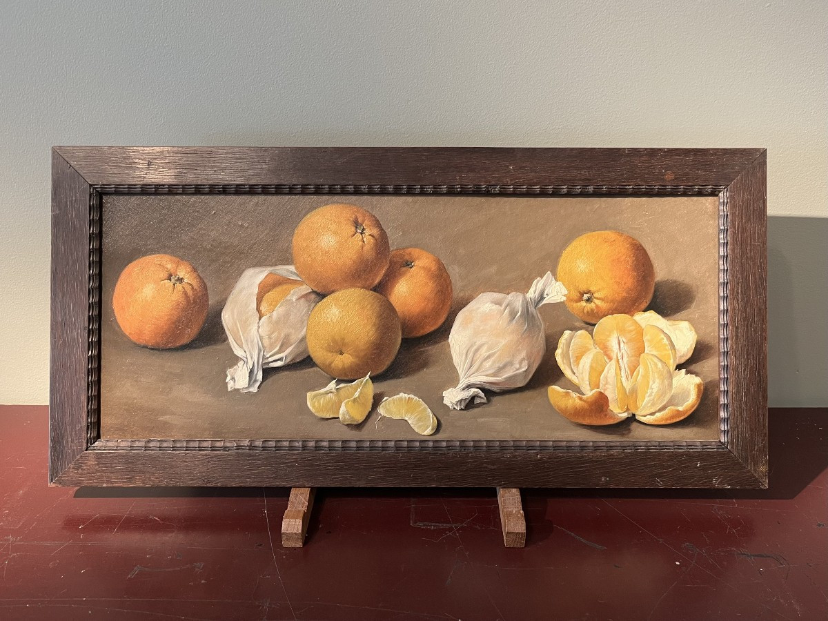 French School, 19th Century - Still Life With Oranges-photo-2