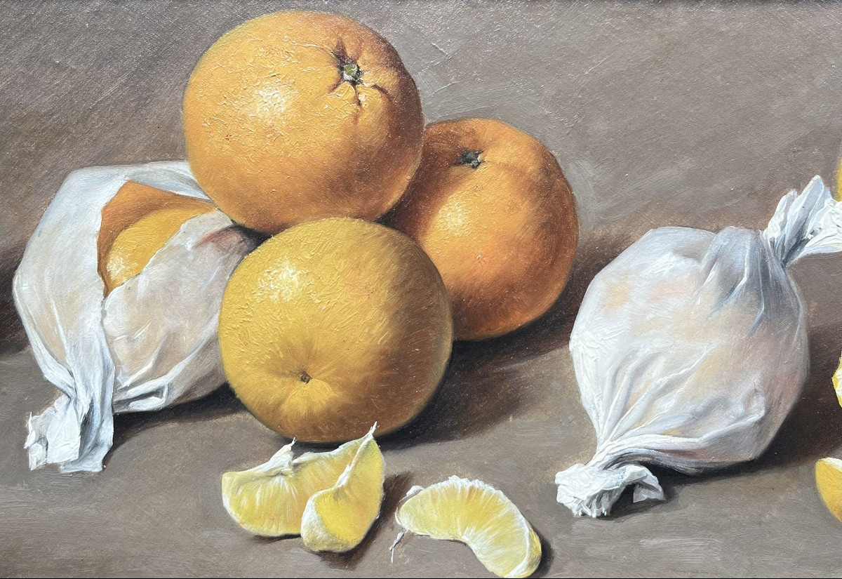 French School, 19th Century - Still Life With Oranges-photo-4