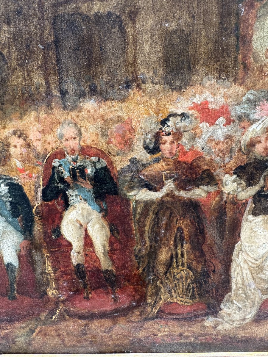 Attribué à Jean Baptiste ISABEY -  La Famille royale à la cathédrale Notre Dame de Paris-photo-2