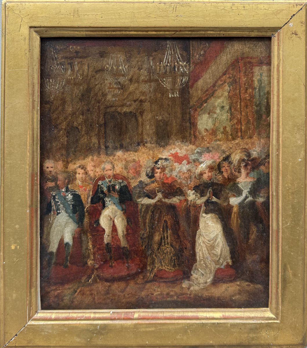 Attribué à Jean Baptiste ISABEY -  La Famille royale à la cathédrale Notre Dame de Paris