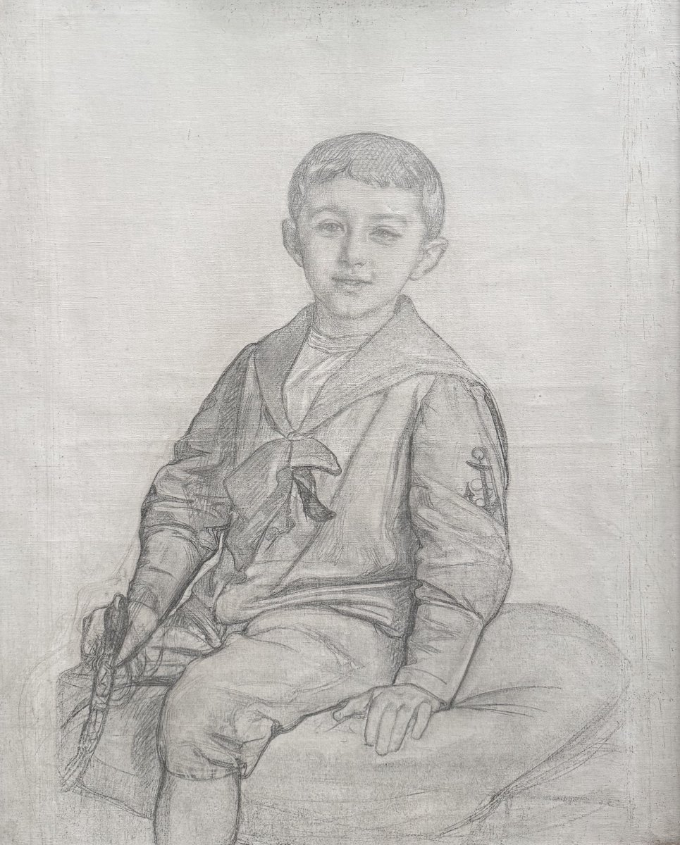 Ecole Française début XXeme, Portrait de jeune Garçon-photo-2