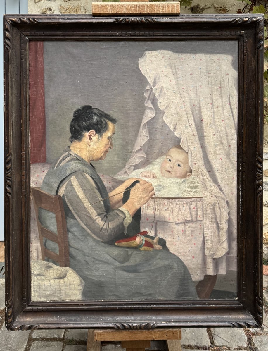 Henri ROCHE  (1900 - 1969), Grand -mère et Nourrisson-photo-2