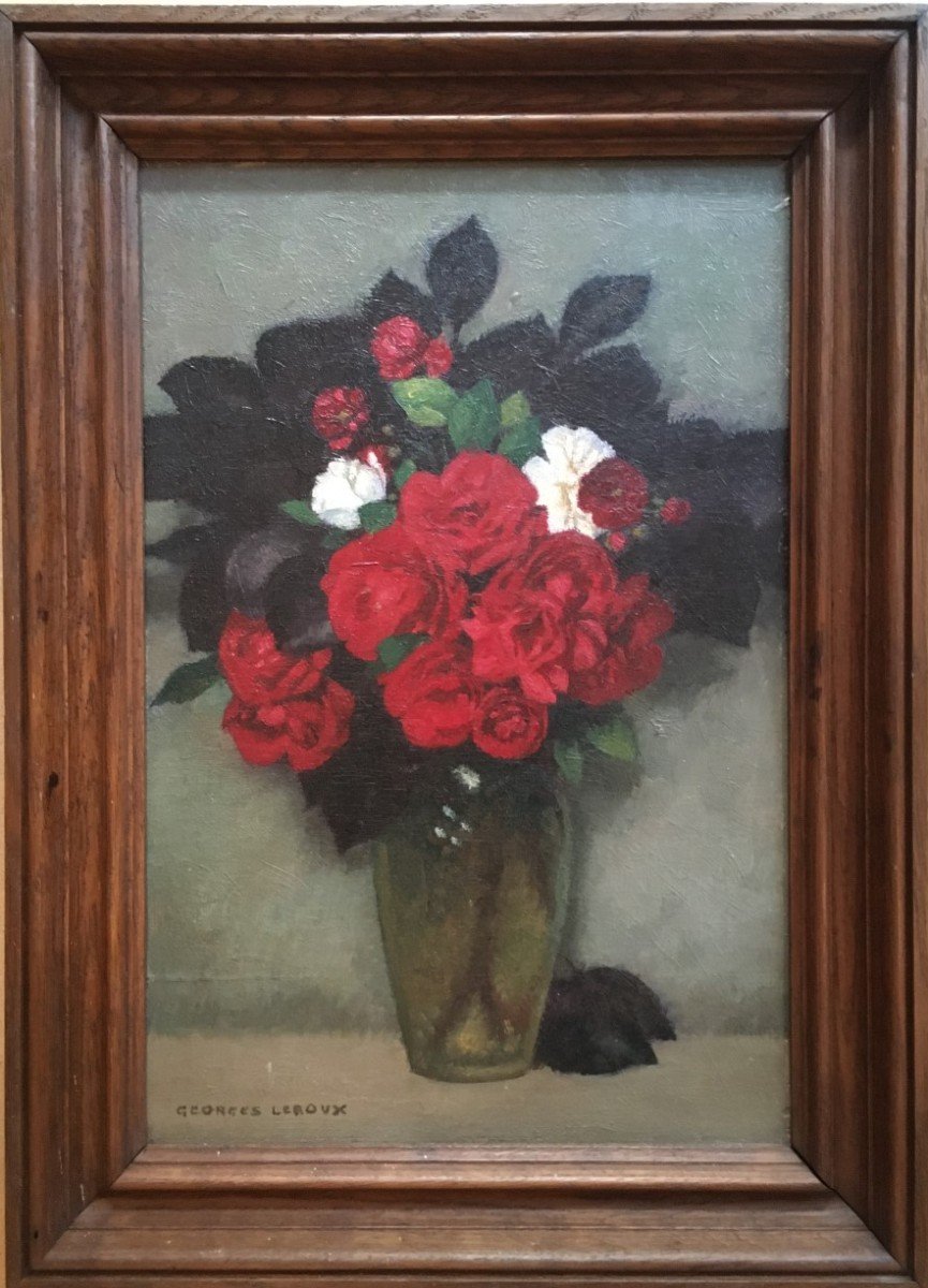 Georges Leroux (1877 - 1957) Bouquet De Roses