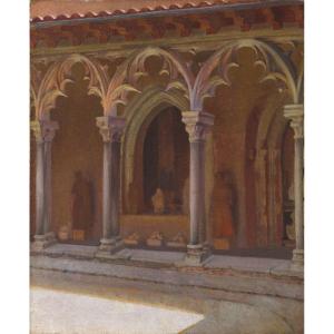 Henri Rachou (1856-1944) Le Cloître Du Couvent Des Augustins - Vue De Galerie