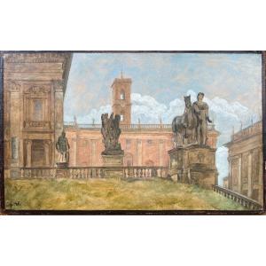 View Of The Capitol In Rome - Piazza Del Campidoglio