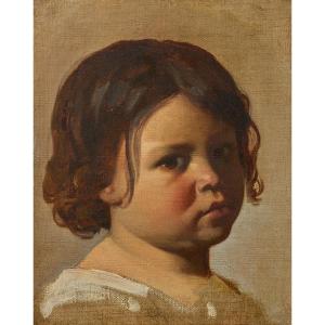 Isidor Pils (1815 - 1875) Head Of A Young Boy