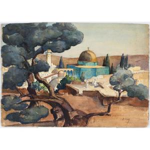 Lucienne Epron (1876 - 1947) - View Of The Al-aqsa Mosque, Jerusalem