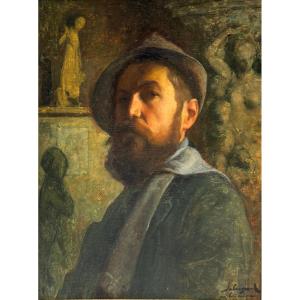 Alfred Savignol - Self-portrait In The Sculpture Studio