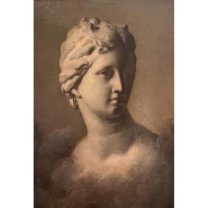 Ecole française du XIXe siècle - Etude de tête d'après l'antique