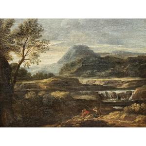Attributed To Gaspard Dughet (1613–1675) - Ladscape With Figures