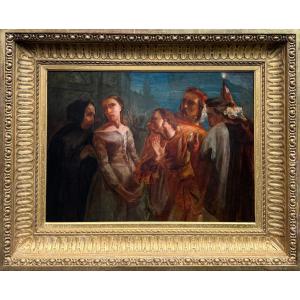 Ecole XIXe, La Rencontre de Faust et de Marguerite