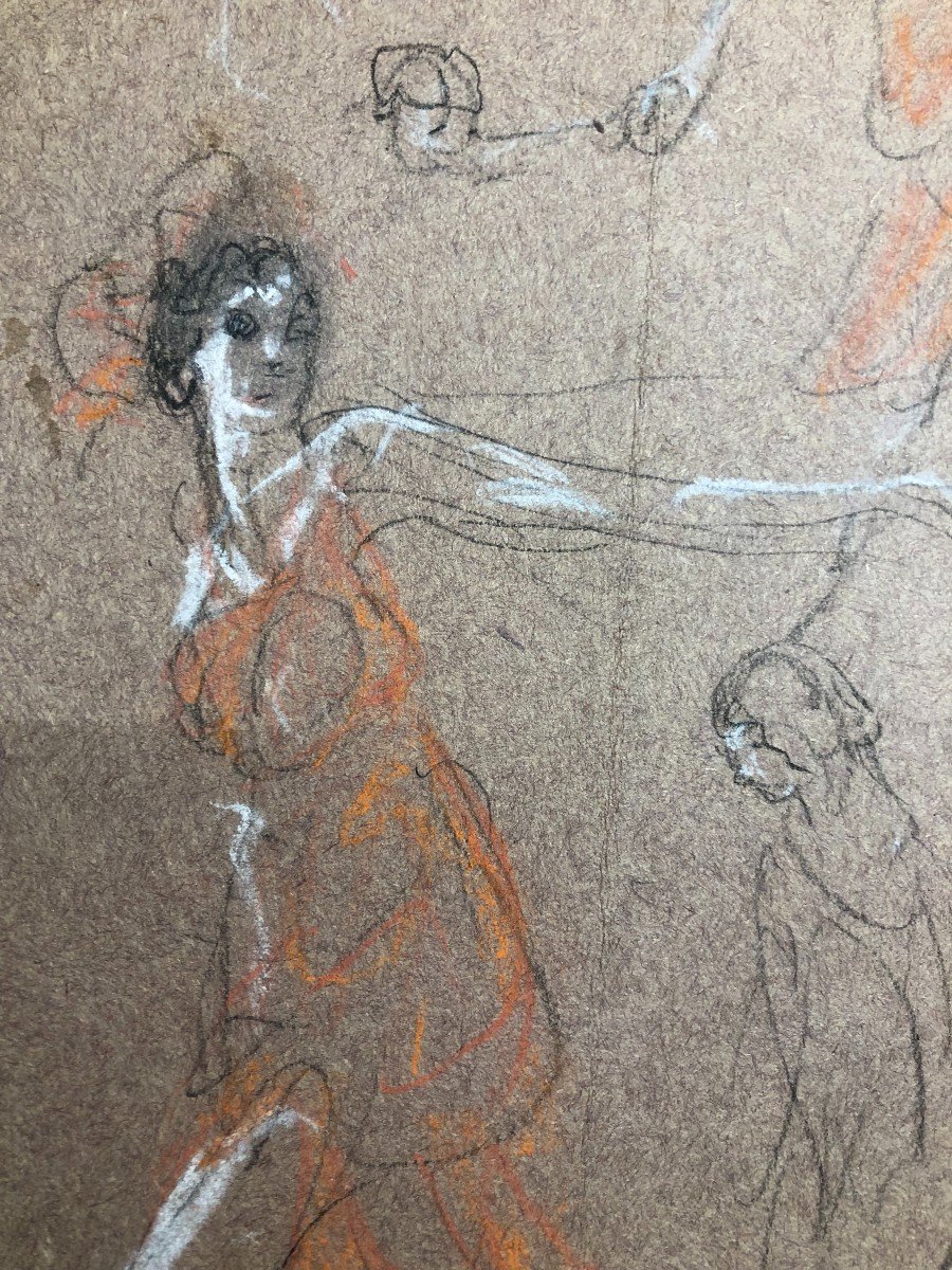 Dessin Début XXème, Danse, Isadora Duncan Par Jules Grandjouan -photo-3